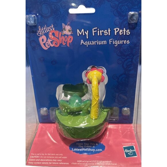 Littlest Pet Shop My First Pets Aquarium Figures Frog & Flower Discontinued 2008 - Picture 2 of 6